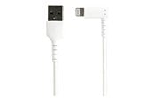 Displaykabel - StarTech.com 1m/3.3ft Angled Lightning to USB Cable - MFI Certified - White - Lightning cable - Lightning / USB - 1 m - RUSBLTMM1MWR