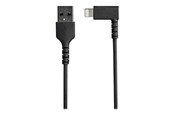Displaykabel - StarTech.com 2m 6.6ft Angled Lightning to USB Cable - MFI Certified - Black - Lightning cable - Lightning / USB - 2 m - RUSBLTMM2MBR
