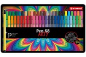Skriv- och ritverktyg - STABILO Pen 68 Arty metal tin of 50 colors - 6850-6