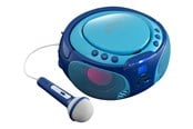 DAB, Nätverk & Klockradio - Lenco SCD-650BU - Portable FM Radio CD/MP3/USB Microphone & Light Effects - Blue - FM - Stereo - Blue - SCD-650B