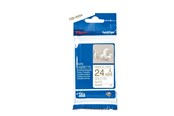 Papper, Fotopapper & Etiketter - Brother TZe R254 - Glossy - gold on white Roll (2.4 cm x 4 m) - TZER254