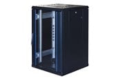 Rack chassis - TOTEN System G 19" cabinet 18U 600x600 glass door perforated rear door 800kg load black - G6.6618.9801