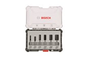 Borr & Bits - Bosch Frässtålssats, 6 delar, notfräsar, 8 mm skaft 6-piece Straight Router Bit Set. - 2607017466