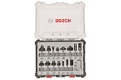 Fräs - Bosch Frässtålsats, 15 delar, blandad, 6 mm skaft 15-piece Mixed Application Router Bit Set. - 2607017471