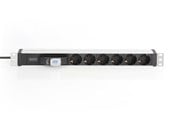 Strömkabel (extern) - DIGITUS 6-Port - 1U - Aluminum PDU - DN-95417