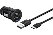 Mobile - Adapters & Chargers - Pro USB Car charger 12V - 2x USB (2.4A) - 1m cable - 4040849716928