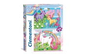 Pusselspel - Clementoni 2x20 pcs. Puzzles Kids SuperColors Unicorn Golv - 24754