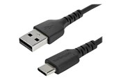 USB-kabel - StarTech.com 2 m / 6.6 ft. USB 2.0 to USB C Cable - Black - Aramid Fiber - USB-C cable - 2 m - RUSB2AC2MB