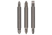 Verktyg - Bosch 3-delars vändbitssats PH1, PZ1, S 0,6x4,5; PH2, PZ2, S 1,0x5,5; 60 mm - 2607001745