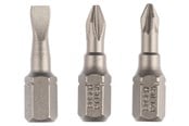 Borr & Bits - Bosch 3-delars skruvbitssats, extrahård (blandad) S 0,6x4,5; PH1; PZ1; 25 mm - 2607001765
