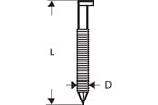Verktyg - Bosch Bandspik, D-skalle SN34DK 90R 3,1 mm, 90 mm, blank, räfflad - 2608200018