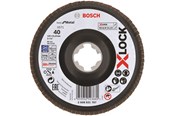Vinkelslip - Bosch X-LOCK lamellslipskivor, vinklad version, plastplatta, Ø 125 mm, G 40, X571, Best for Metal, 1 st D = 125 mm, G = 40, vinklad - 2608621767