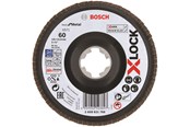 Vinkelslip - Bosch X-LOCK lamellslipskivor, vinklad version, plastplatta, Ø 125 mm, G 60, X571, Best for Metal, 1 st D = 125 mm, G = 60, vinklad - 2608621768