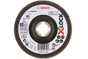 Vinkelslip - Bosch X-LOCK lamellslipskivor, vinklad version, plastplatta, Ø 125 mm, G 80, X571, Best for Metal, 1 st D = 125 mm, G = 80, vinklad - 2608621769