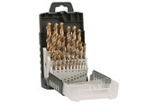 Borr & Bits - Bosch 25-delars HSS-TiN-metallborrsats, DIN 338 1,0; 1,5; 2,0; 2,5; 3,0; 3,5; 4,0; 4,5; 5,0; 5,5; 6,0; 6,5; 7,0; 7,5; 8,0; 8,5; 9,0; 9,5; 10,0; 10,5; 11,0; 11,5; 12,0; 12,5; 13,0 mm - 2609255136