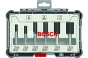 Fräs - Bosch Frässtålsats, 6 delar, notfräsar, 1/4-tums skaft 6-piece Straight Router Bit Set. - 2607017467