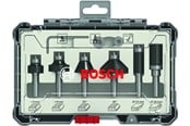 Fräs - Bosch Frässtålsats, 6 delar, putsning och kantprofilering, 1/4-tums skaft 6-piece Trim and Edging Router Bit Set with 1/4" shank diameter. - 2607017470