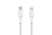 Displaykabel - Belkin BoostCharge USB-C to Lightning Cable - Braided - 2m - White - CAA004bt2MWH