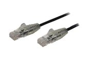 Nätverkskabel - StarTech.com 2.5m CAT6 Cable - Black Slim CAT6 Patch Cord - Snagless - LSZH - patch cable - 2.5 m - black - Svart - 2.5m - N6PAT250CMBKS