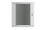 Rack chassis - Lanberg WF01-6415-10S Rack Cabinet 19" Wall Mount 15U 600x450mm (Flat Pack) With Glass Door Grey RAL7035 - WF01-6415-10S