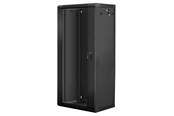 Rack chassis - Lanberg WF01-6427-10B Rack Cabinet 19" Wall Mount 27U 600x450mm (Flat Pack) Glass Door Black RAL9004 - WF01-6427-10B