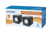 Högtalare - Dator - IC INTRACOM Manhattan 2600 Series Speaker System Small Size Big Sound Two Speakers Stereo USB power 3.5mm plug for sound In-Line volume control Black - 161435
