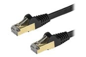 Nätverkskabel - StarTech.com 7.5 m CAT6a Cable - Black - RJ45 Ethernet Cable - Snagless - CAT6a STP Cord - Copper Wire - 10Gb - patch cable - 7.5 m - black - Svart - 7.5m - 6ASPAT750CMBK