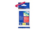 Papper, Fotopapper & Etiketter - Brother TZ 435 - White on Red - Roll (1.2 cm x 8m) - TZE435