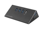 USB Hub - LC Power LC-HUB-ALU-2B-4 - hub - 4 ports USB Hub - USB 3.2 - 4 porte - Svart - LC-HUB-2B-4