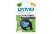 Papper, Fotopapper & Etiketter - DYMO LetraTag-metalletiketter | Svart text på silvertejp | 12 mm × 4 m - S0721730
