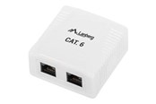 Nätverks tillbehör - Lanberg OU6-0002-W - network surface mount box - OU6-0002-W