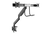 Monitorfäste - StarTech.com Desk Mount Dual Monitor Arm - Ergonomic VESA Mount 32" (17.6lb) Displays - Crossbar Handle for Full Motion - C-Clamp/Grommet - desk mount (adjustable arm) - ARMSLMBARDUO