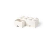 Barnrummet - LEGO Förvaring med låda 8, vit - 40061735