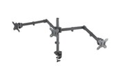 Monitorfäste - IC INTRACOM Manhattan Monitor Triple Desk Mount (clamp) 3 screens 10-27" Vesa 75x75 to 100x100mm 3 pivots (full motion) Height up to 44cm Max 14kg Black - 461658