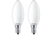 Glödlampor - Philips LED-glödlampa Classic Candle 4.3W/827 (40W) Frosted 2-pack E14 - 929001345367