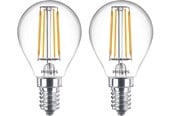 Glödlampor - Philips LED-glödlampa Classic Mini-ball 4.3W/827 (40W) Clear 2-pack E14 - 929001890467