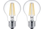 Glödlampor - Philips LED-glödlampa Classic Standard 7W/827 (60W) Clear 2-pack E27 - 929001387368