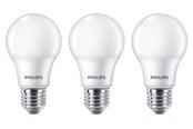 Glödlampor - Philips LED-glödlampa Standard 8W/827 (60W) Frosted 3-pack E27 - 929002306203