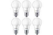 Glödlampor - Philips LED-glödlampa Standard 8W/827 (60W) Frosted 6-pack E27 - 929002306205