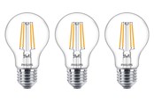 Glödlampor - Philips LED-glödlampa Classic Standard 7W/827 (60W) Clear 3-pack E27 - 929001387339