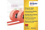 Papper, Fotopapper & Etiketter - Avery röda permanenta prisetiketter, 26 x 12 mm, Permanent - RPLP1226
