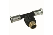 Alu pex-system - Henco press tee male iron centre 63 x 2 x 63 mm - 14PK-631063-N