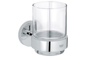Badrumstillbehör - Grohe Essentials, Kristallglas med hållare, Krom - 40447001