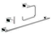 Badrumstillbehör - Grohe Essentials Cube, Tillbehörs set 3-i-1, Krom - 40777001