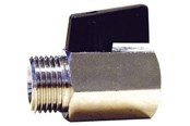 Beslag - Pettinaroli Male/female mini ball valve with black nylon lever 1/2 - ET-405-004X15