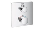 Dusch och monteringstillbehör - Grohe Grohtherm, Termostatblandare för dusch, 2 utlopp med integrerad omkastare, Krom - 24079000