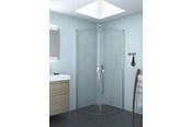 Duschväggar, duschkabiner och tillbehör - Dansani match quadrant hinged door 89-91 cm satin/clear - E91-01