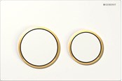 Installationssystem - Geberit actuator plate omega20 for dual flush: white / gold - 115.085.KK.1