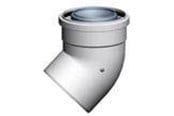 Pannor och skorstenar - Megatherm Vent bending concentric pp/alu dn 60/100 45° - CT00113