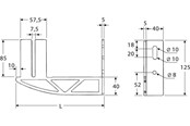 Radiatorer och ventiler - Hudevad (RIOpanel) Wall support 205/150 mm for LK - 30204020